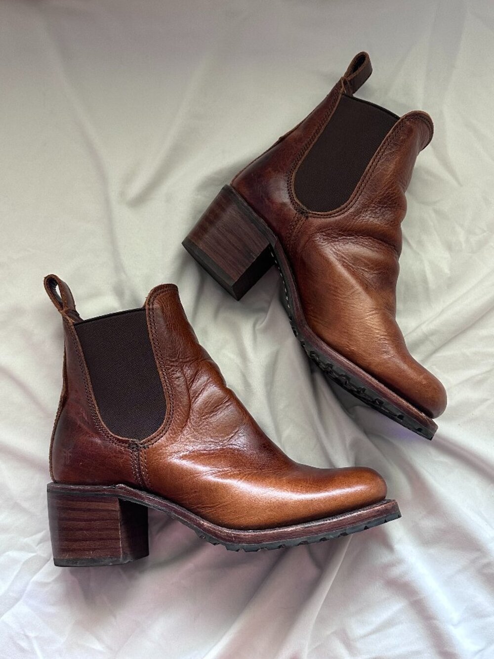 Frye Brown Leather Chelsea Ankle Boots